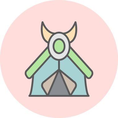 kamp çadırı simgesi web basit illüstrasyon