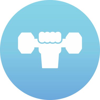 Dumbbell simgesi ile El 'in vektör illüstrasyonu 