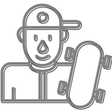 Kaykaycı. Web simgesi basit illüstrasyon         