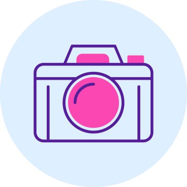 Bir kamera simgesinin vektör illüstrasyonu 