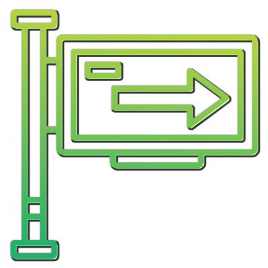 Tek Yol İşaret Ağı simgesi, vektör illüstrasyonu