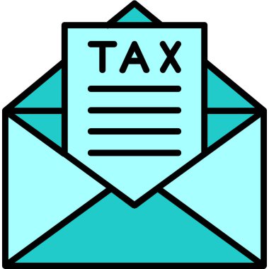 Vergi posta simgesi, vektör illüstrasyonu