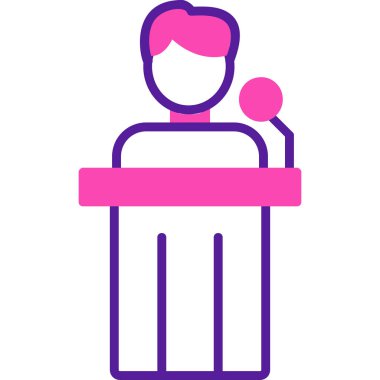 Siyaset ikonu. Web için basit bir konferans vektör simgesi çizimi