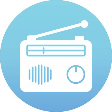 Radyo. Web simgesi basit illüstrasyon 