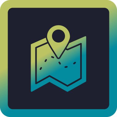 harita simgesinin vektör illüstrasyonu 