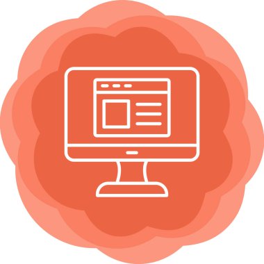 Web sitesi işareti, vektör illüstrasyonlu blog simgesi, bilgisayar ekranı