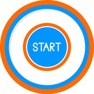 Düğme web simgesi, vektör illüstrasyonunu başlat  