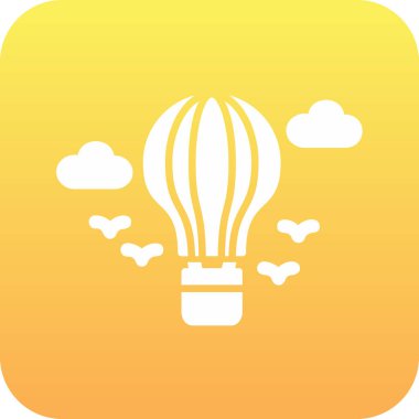 sıcak hava balonu simgesi, vektör illüstrasyonu 