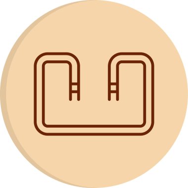 U Bükme ağ simgesi, vektör illüstrasyonu