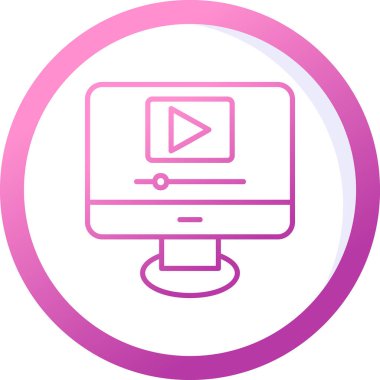 Video oynatıcı ikon vektör illüstrasyonu 