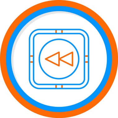 Hızlı Geri Dönüş simgesinin vektör illüstrasyonu 