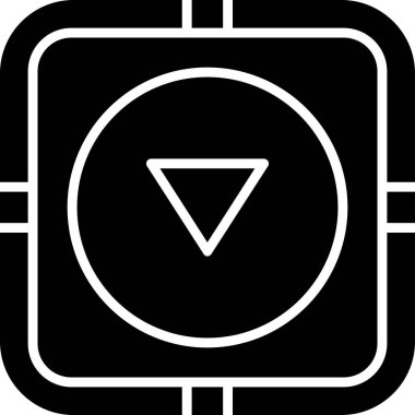 Aşağı Düğme simgesi vektör illüstrasyonu