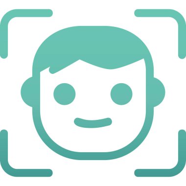 Yüz tanıma. Web simgesi basit illüstrasyon