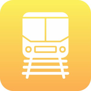 Demiryolu raylarındaki tren simgesi, vektör illüstrasyonu 