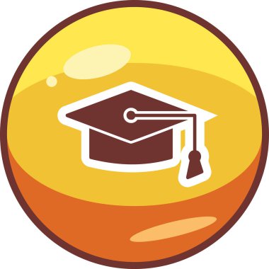 Mortarboard web simgesi basit illüstrasyon