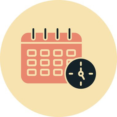 Zamanlama simgesi, vektör illüstrasyonu