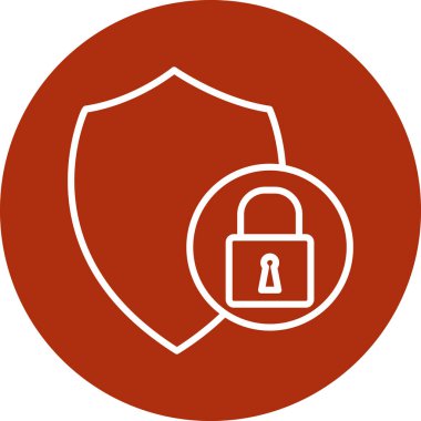 Güvenlik kalkanı simgesi, vektör illüstrasyonu