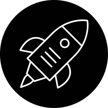 Roket. Web simgesi basit illüstrasyon 