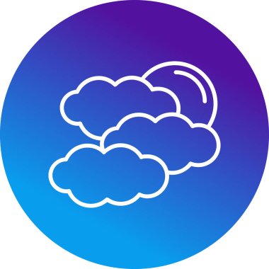 Hava bulutlu. Web simgesi basit illüstrasyon