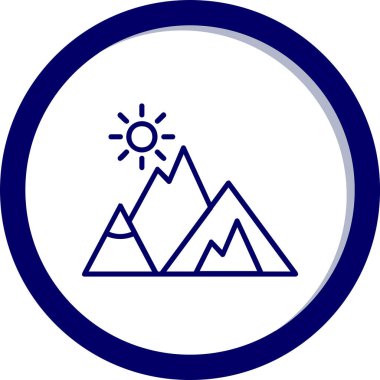 Dağlar. Web simgesi basit illüstrasyon  