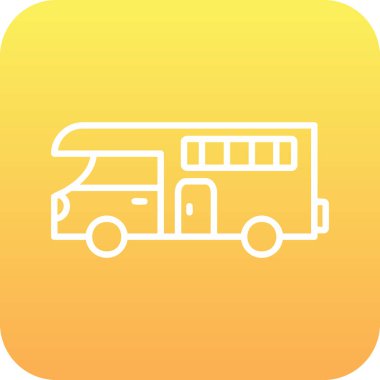 karavan web simgesi vektör illüstrasyonu