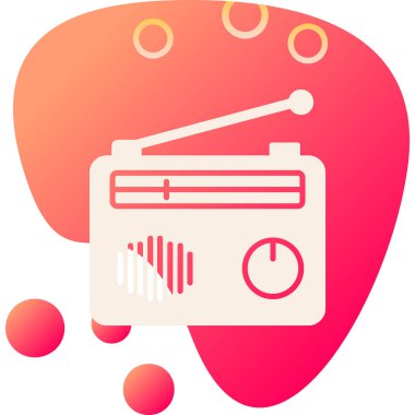 Radyo. Web simgesi basit illüstrasyon 