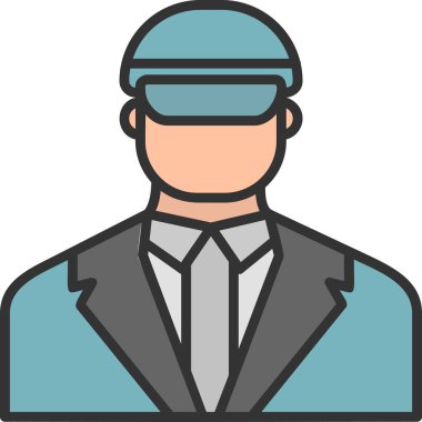 Güvenlik subayı simgesi, vektör illüstrasyonu basit tasarım