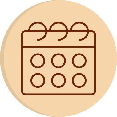 Takvim simgesi, vektör illüstrasyonu basit tasarım