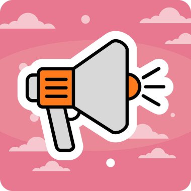 megafon web simgesi, vektör çizim 