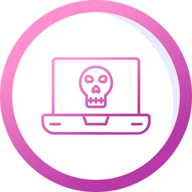 Laptop vektör çiziminde ölü kafatası simgesi