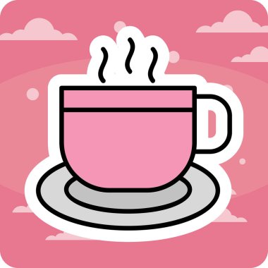 Kahve. Web simgesi basit illüstrasyon 