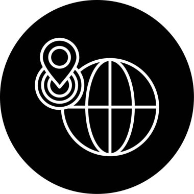 dünya konum simgesi vektör illüstrasyonu