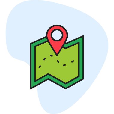 harita simgesinin vektör illüstrasyonu 