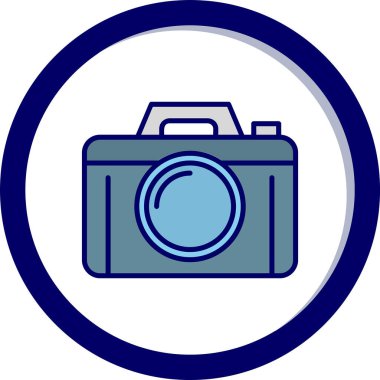 Bir kamera simgesinin vektör illüstrasyonu 