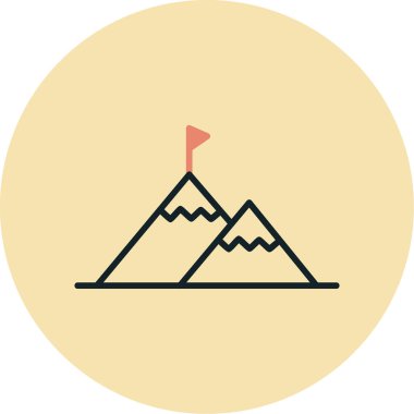 Başarı Dağı simgesinin vektör illüstrasyonu 