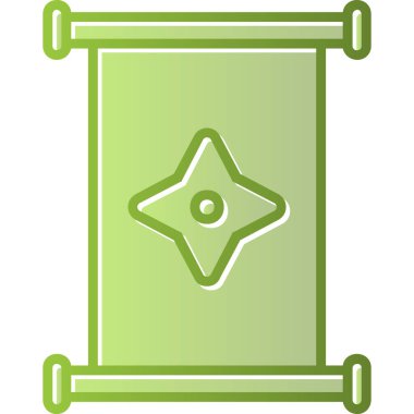  Eski parşömen simgesi, vektör illüstrasyonu basit tasarım