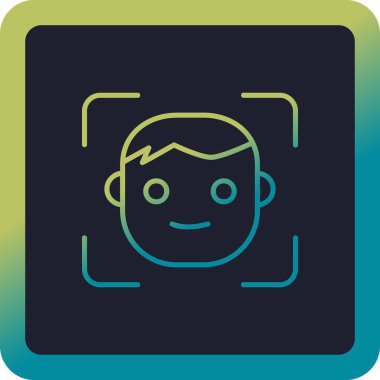 Yüz tanıma. Web simgesi basit illüstrasyon