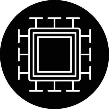  Mikroçip. Web simgesi basit illüstrasyon