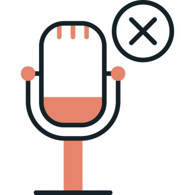 Mikrofon. Web simgesi basit illüstrasyon 