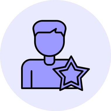 Yıldızlı adam, teşvikli ikon vektör illüstrasyonu