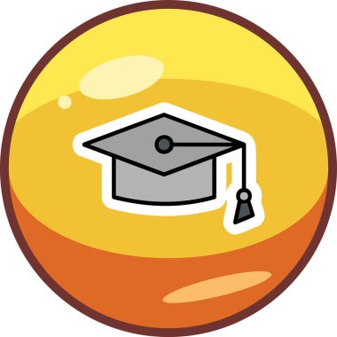 Mortarboard web simgesi basit illüstrasyon
