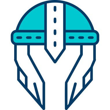 Warior Miğfer simgesi, vektör illüstrasyonu basit tasarım