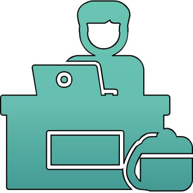 ofis çalışanı simgesi vektör illüstrasyon