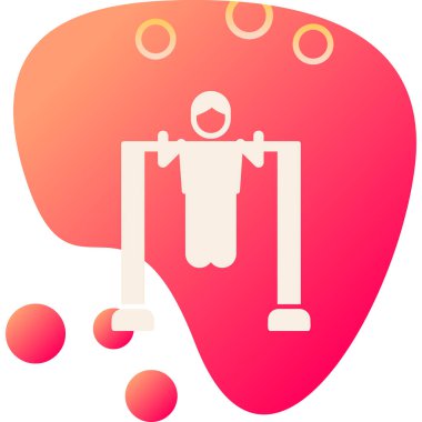 Çubuk Simgesini Aç, Çekme Egzersizi Yapan Kişi. Vektör İllüstrasyonu 