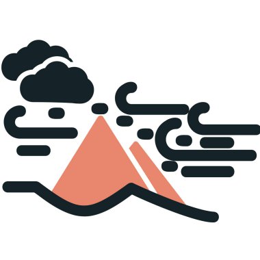 Kum fırtınası web simgesi, vektör illüstrasyonu