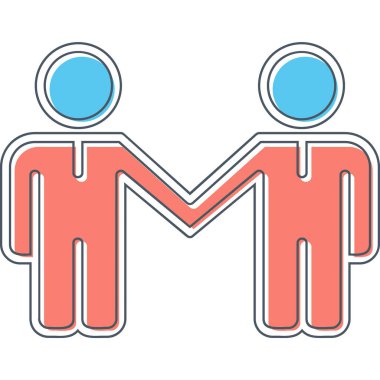 Ortaklık web simgesi basit illüstrasyon