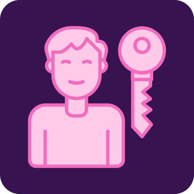 anahtar kişi ikon vektör illüstrasyonu  