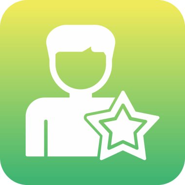 Yıldızlı adam, teşvikli ikon vektör illüstrasyonu