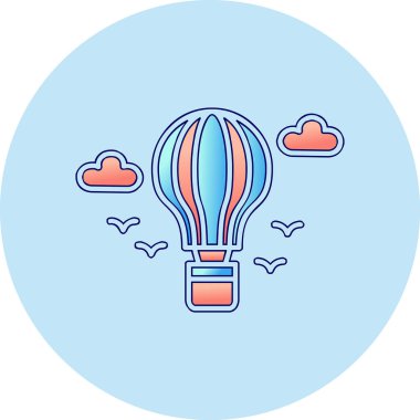 sıcak hava balonu simgesi, vektör illüstrasyonu 