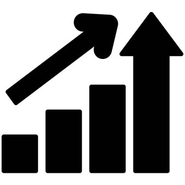 Büyüme grafiği Web simgesi vektör illüstrasyonu